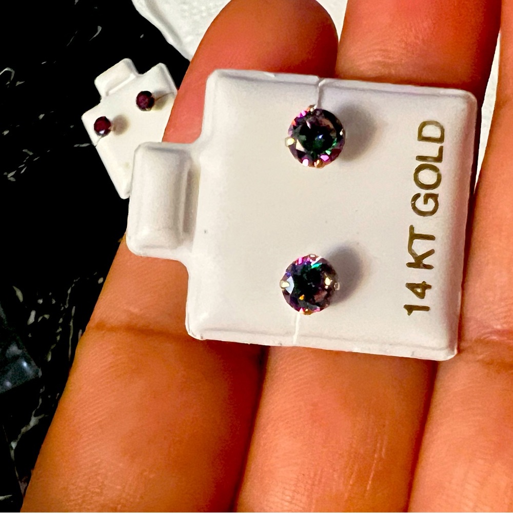 5mm 14k Mystic Topaz round cut yellow Italian gold